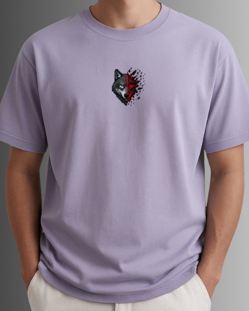 Shattered Wolf Oversized Tee — Crimson Rift
